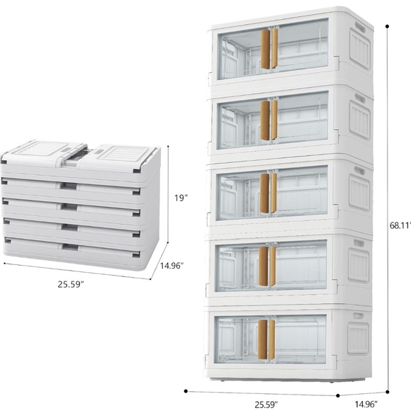 Storage Bins with Lids,78 Quart Plastic Storage Bins,White Closet Organizers - Picture 3 of 4